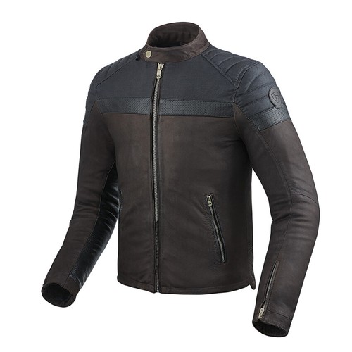 Giubbino moto pelle - , tessuto
