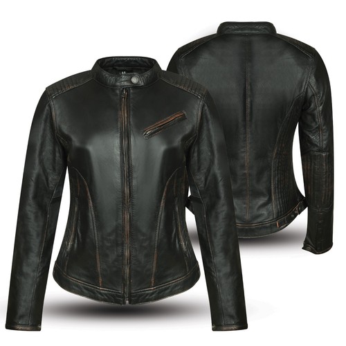 Donna giacca moto pelle - in,