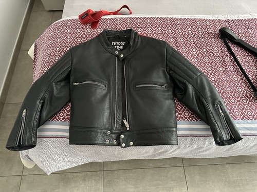 Giubbotto moto pelle - ,