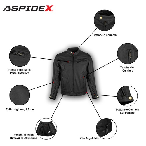 Giacca moto pelle vintage - giacca,